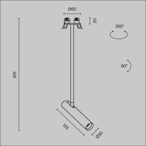 Подвесной светильник Pendant Focus T, LED 6W, 3000K, Черный (Maytoni Technical, P141RS-L125-6W3K-B) - Amppa.ru