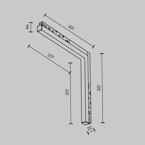 Трековый светильник Магнитная трековая система 23мм EXILITY Basis Angle, LED 24W, 3000K, Белый (Maytoni Technical, TR102-24W3K-W) - Amppa.ru