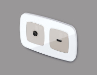 Лицевая панель OMEGA (Серо-бежевый матовый) для TV розетки QUANT (Ambrella Volt, OP3730)