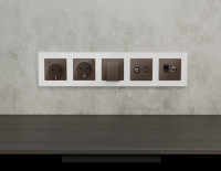 Комплект вывода кабеля с фиксатором ALFA Темная бронза матовый QUANT (AP6458, VM238) (Ambrella Volt, MA645810)