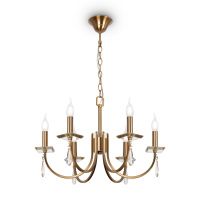 Люстра Crystal Forte, 6xE14 Латунь, Прозрачный (Freya, FR1006PL-06G)