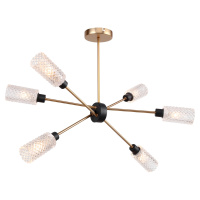 Потлочная люстра Lgo Ouachita, 6xE14, Бронза и Прозрачный (Lussole, LSP-8277)