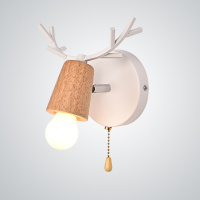 Бра с рожками DEER A SWITCH White/Light wood (ImperiumLoft, 204237-26)